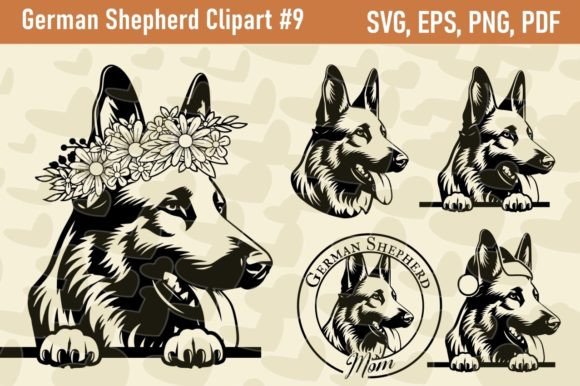 A Designer's Review of German Shepherd Dog Clipart Set 09