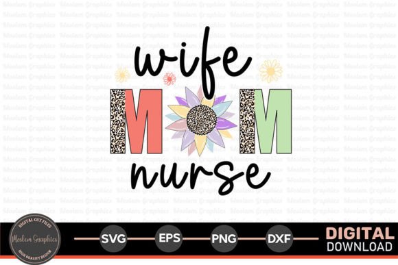 Wife Mom Nurse: A Retro SVG for Practical Embroidery